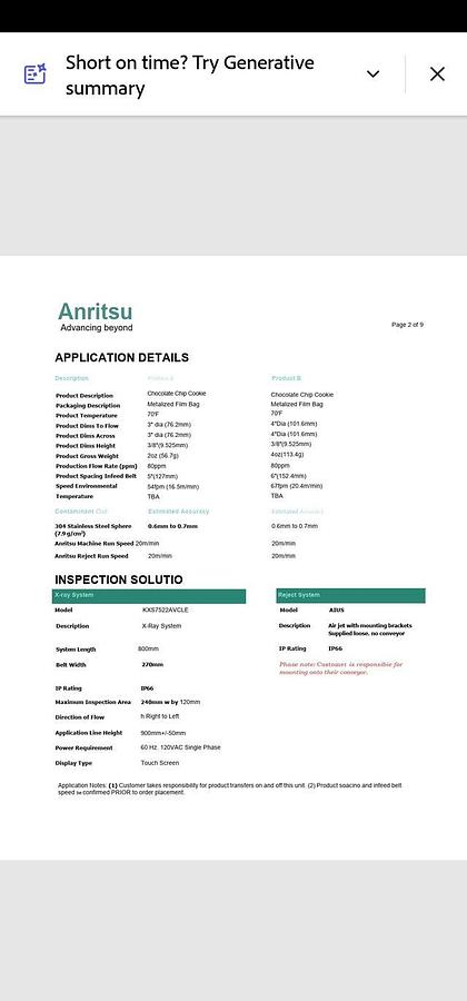 Used Anritsu X-Ray Machine