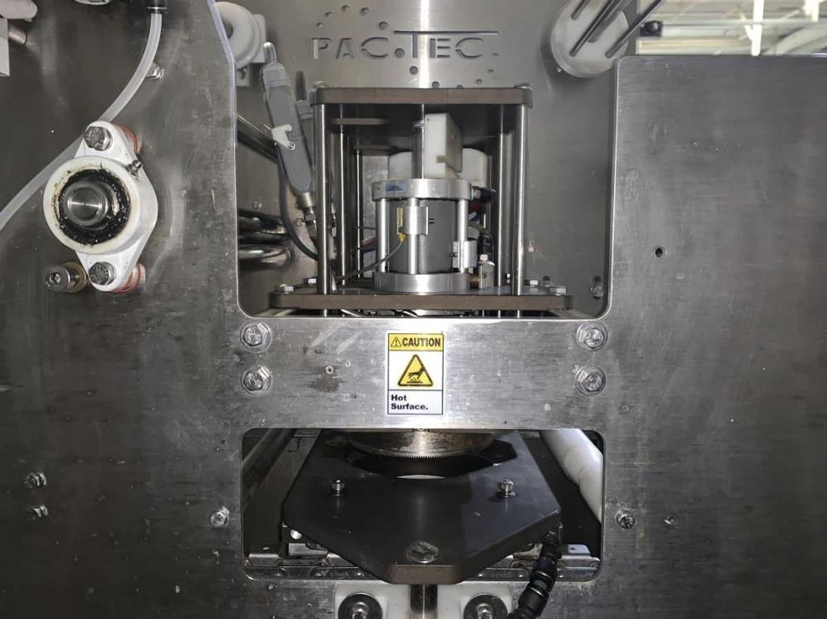 Used PacTec Model PT2S Inline S/S Dual Lane Cup Filler and Sealer