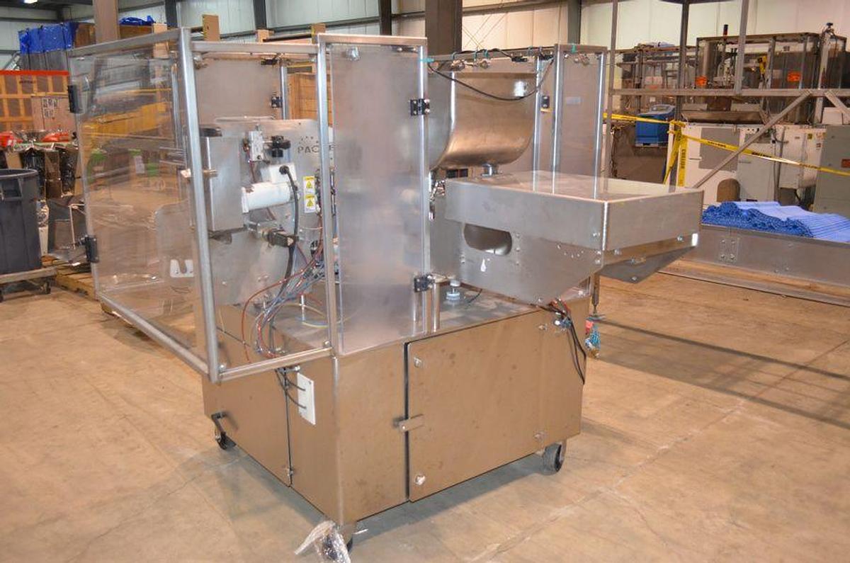 Used PacTec Model PTR6X2S Double Head Rotary Cup Filler with Sealer