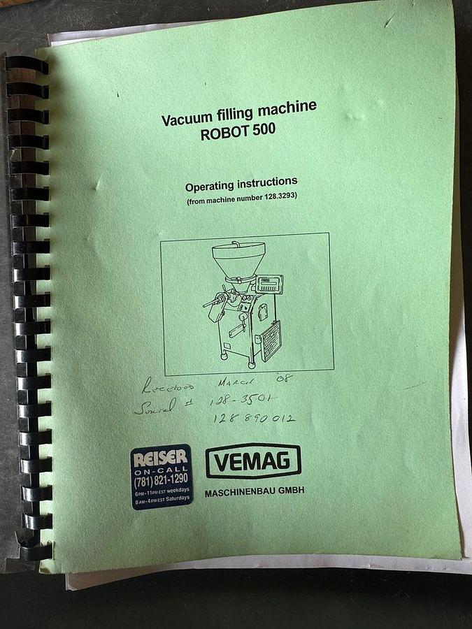 Used Vemag Robot 500 Vacuum filling machine and Conveyor system