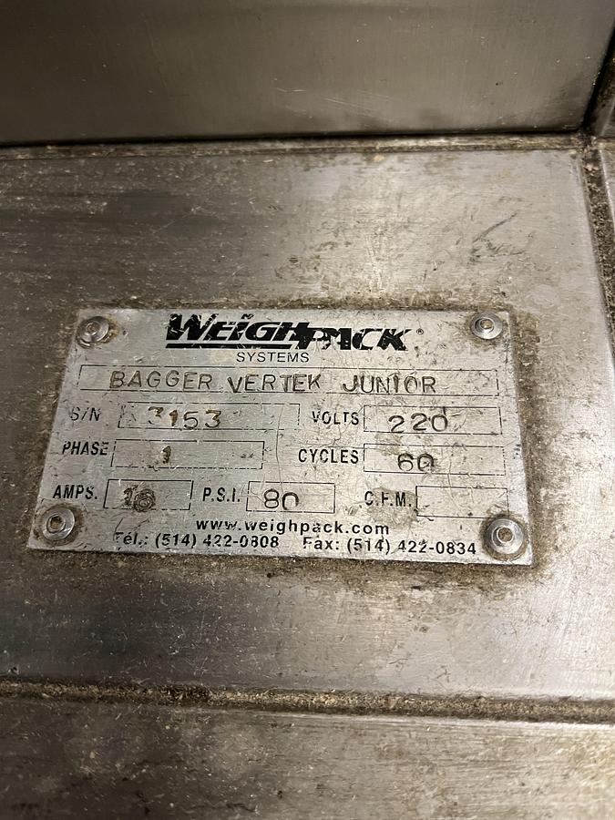 Used Vertek Jr with Weighpack scale 