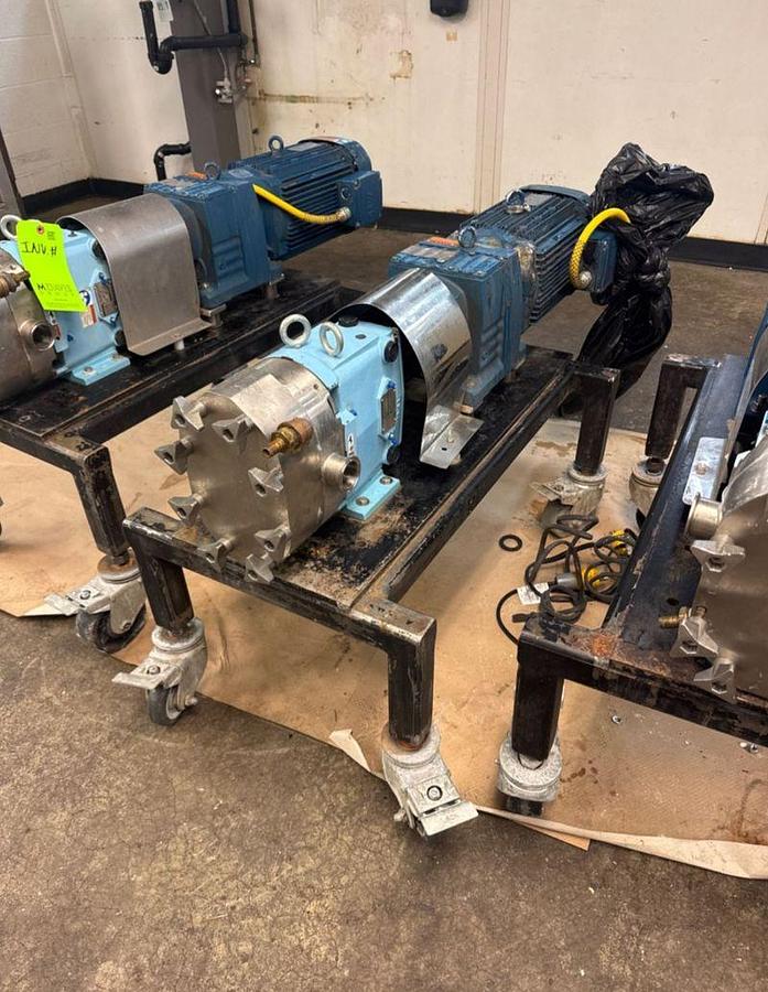 Used Waukesha SPX Jacketed SS Pumps with 10HP SEW Motors & Drives