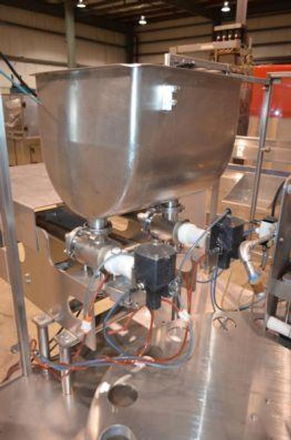 Used PacTec Model PTR6X2S Double Head Rotary Cup Filler with Sealer