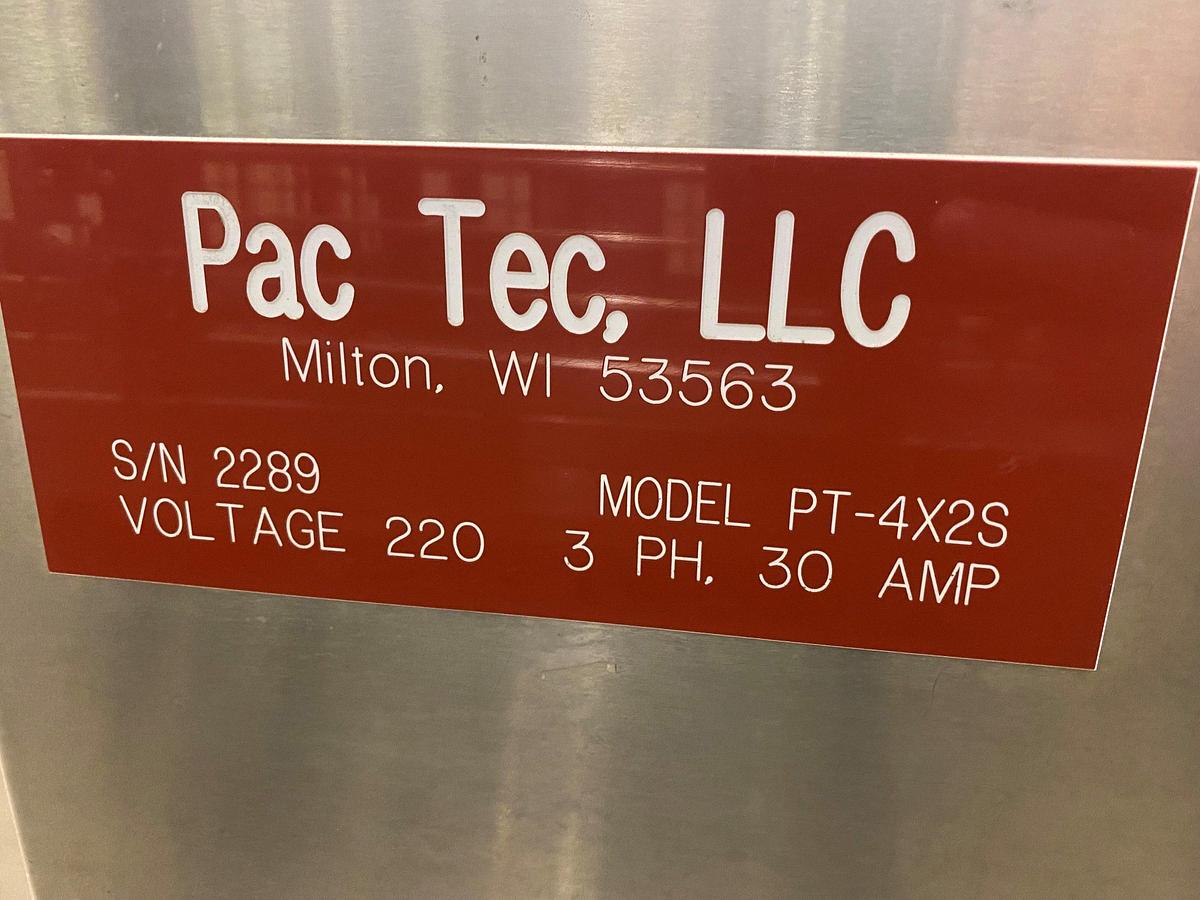 Used PacTec Model PT4X2S (4) Lane S/S Cup Filler and Sealer