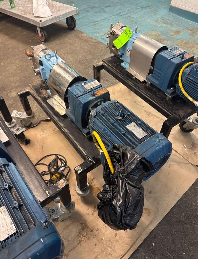 Used Waukesha SPX Jacketed SS Pumps with 10HP SEW Motors & Drives