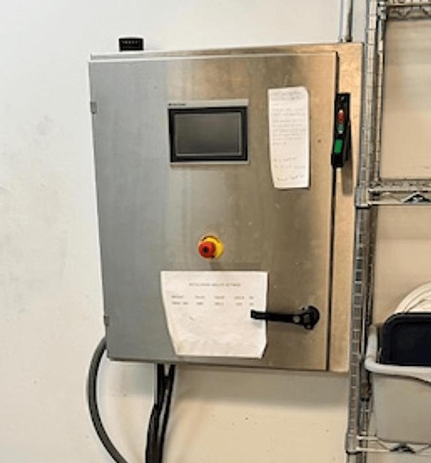 Used Vemag Robot 500 Vacuum filling machine and Conveyor system