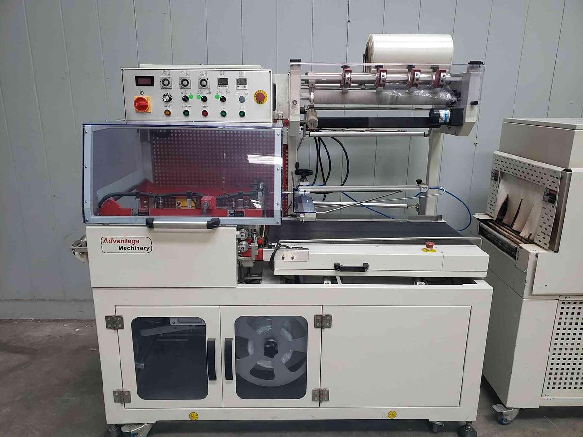 Used Used ADVANTAGE MODEL L728 L BAR SEALER 201 Shrink Tunnel