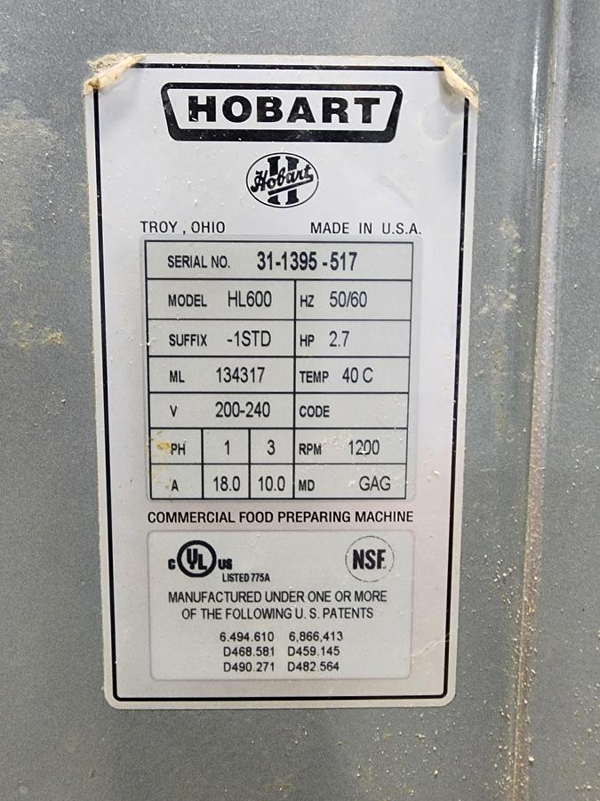Used Used Hobart HL600 Mixer