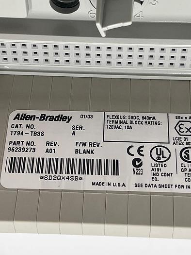 Used Allen Bradley 1794-ADN Ser B, 1794-TB3S Ser A, 1794-IB16 Ser A