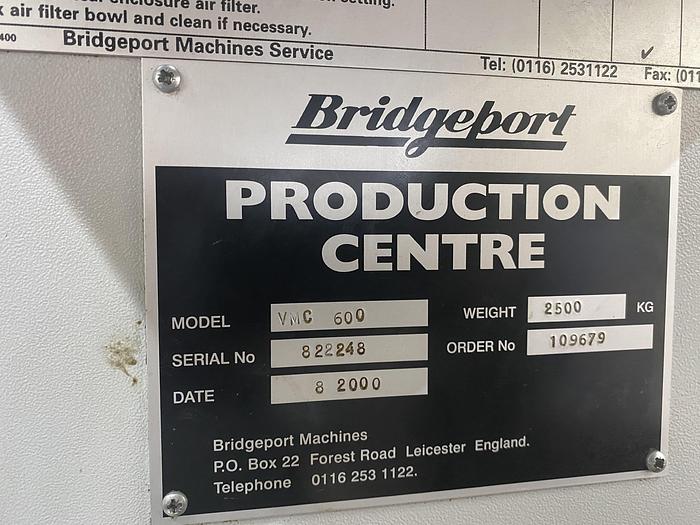 Used 2000 Bridgeport VMC 600/22 Digital Machining Center