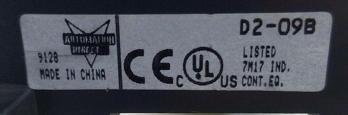 Used D2-09B Automation Direct Logic PLC Chassis D209B