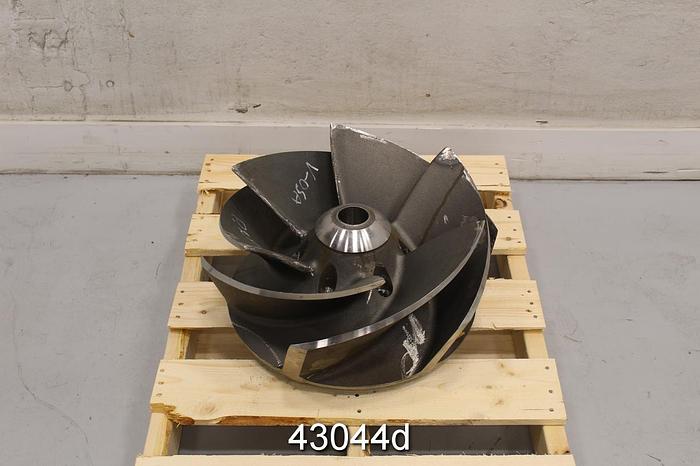 Used Sulzer APT 54-20 21.6" Stainless Steel 6-Vane Open Type Impeller #43044