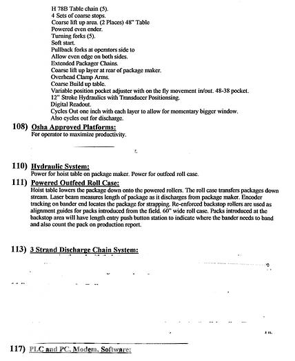 Used 2006 FMS LUMBER STACKER SYSTEM
