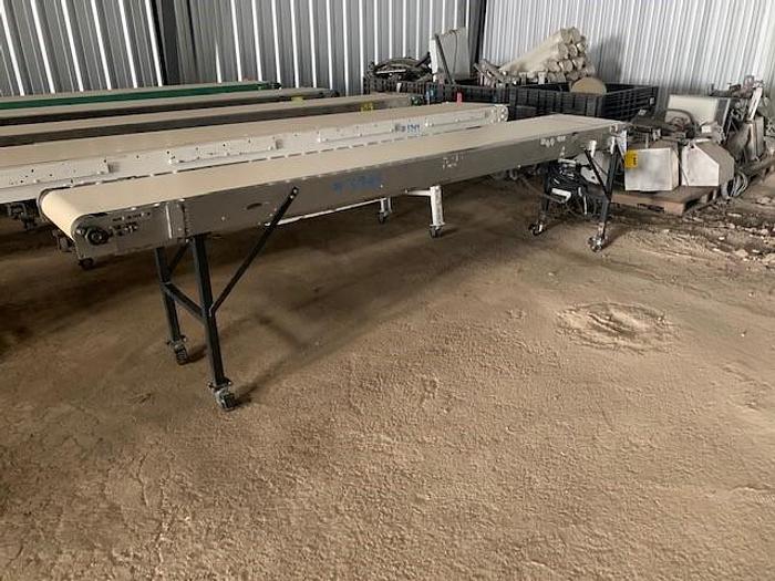 Used 11' Long x 16"Wide Portable Sanitary Flat Belt Conveyor