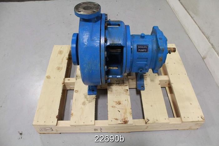 Used Goulds 3196 Pump, 3196Mtx, 1.5X3X13, Stainless Steel Casing, 5-Vane Impeller, 13" Impeller Diameter #22690