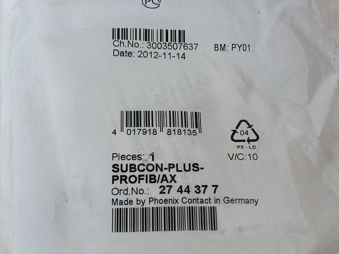 2 Stück Profibus Stecker, Subcon-Plus-ProfiB/AX, 2744377, Phönix neu
