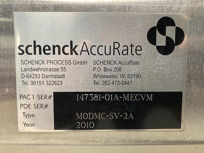 Used USED Schenck AccuRate Material Feeder, Model MODMC-SV-2A