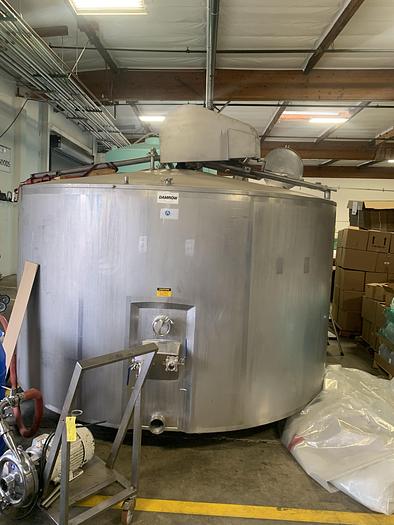 Used Damrow 4500 Gallon Double-O Cheese Vat Stainless Steel Jacketed Tank w/ Mixers