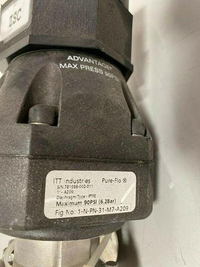 Used 2 ITT Pure-Flo A209 3-way Stainless Steel Valves w/ Monitor 1" & 3/4" Sanitary