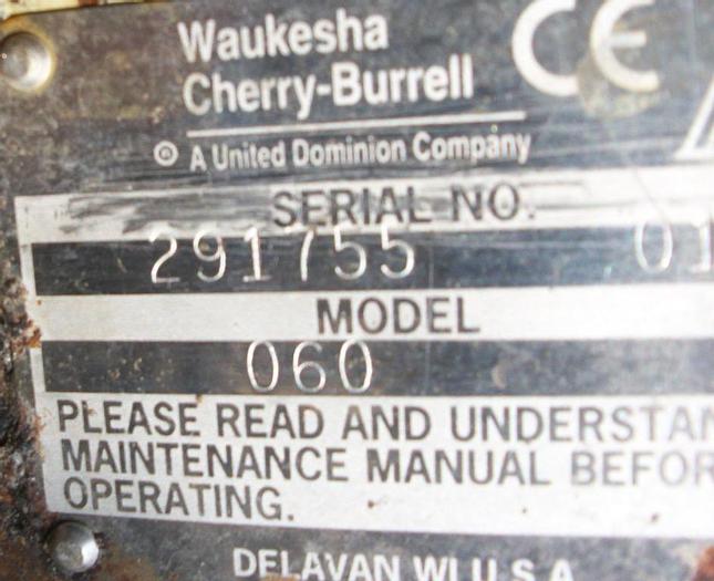 Used Pump, Positive, Waukesha, Mdl 060, S/st, 2.5", Parts #S740192