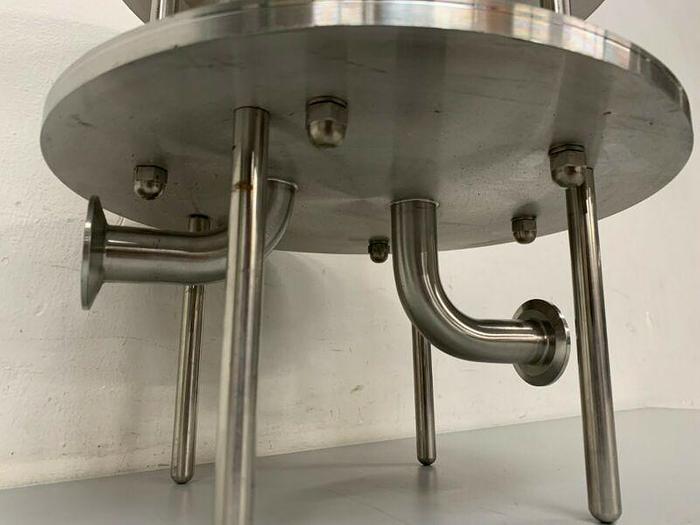 Used Glass Chromatography Column 2.3 Liter Sample Tank w/ 1" & 3/4" Sanitary Fittings