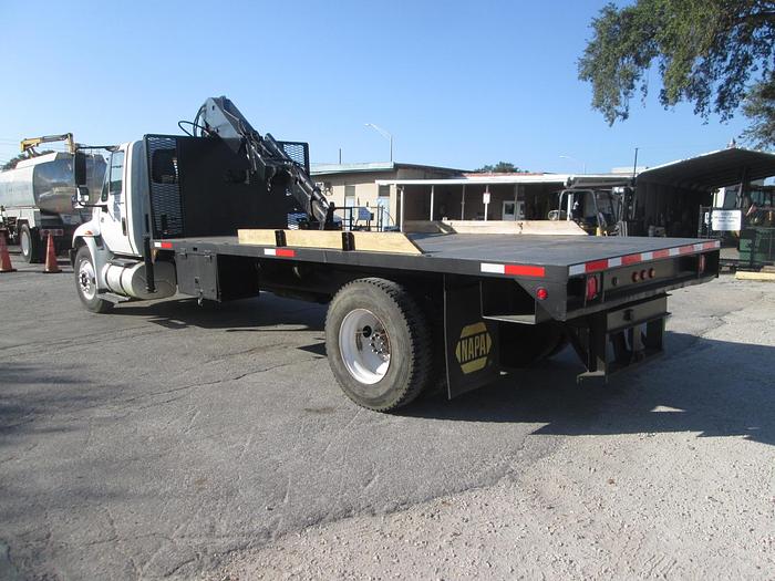 Used 2008 International 4300 Flatbed Crane Truck