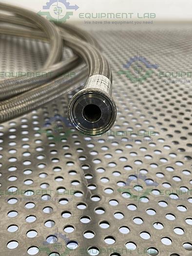 Used 240" Stainless Steel Braided Hose w/ 1" to 1/2" Sanitary Fitting