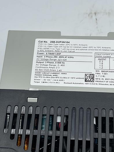 Used A-B Allen Bradley 25B-D2P3N104