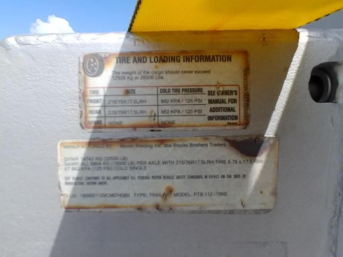 Used 2012 BROOKS BROTHERS PTB112-15KE TA POLE TRAILER - 74035