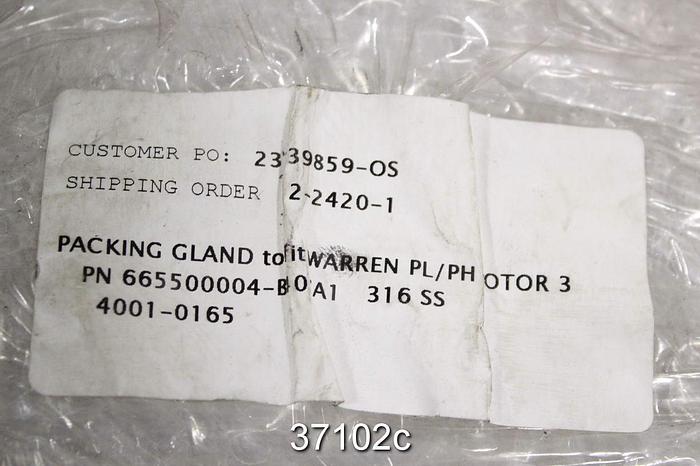 Unused Warren PL/PH Pump Packing Gland, 655Q0004 #37102