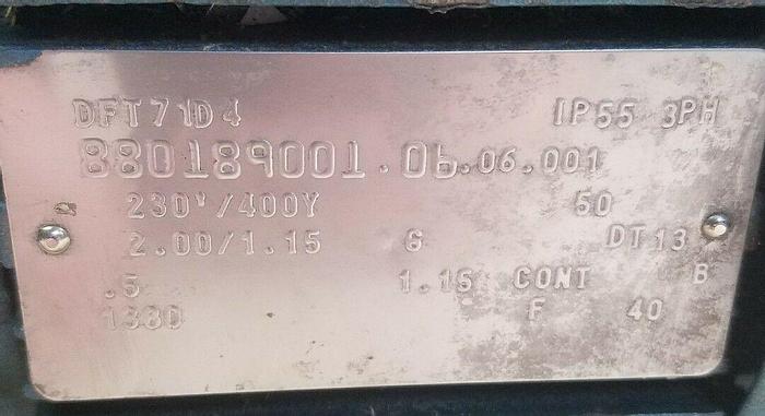 Used SEW EURODRIVE DFT71D4 l, R17D171D4