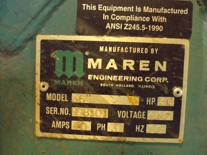 Used 36" MAREN FLOOR SWEEP SHREDDER MDL: 36