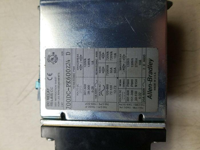 Used Allen-Bradley 700DC-PK600Z24 Ser D