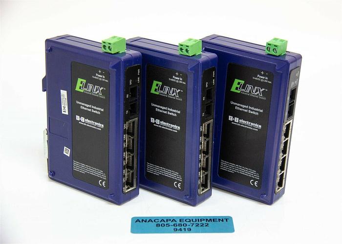 Used ELINX B&amp;B EIR205-MC Unmanaged Industrial Ethernet Switch Lot of 3 Used (9419)K