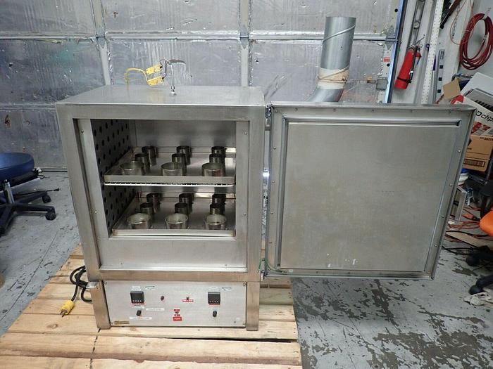 Used Blue M Model OV-510A-2 Laboratory Oven Furnace with Trays & Exhaust Connection