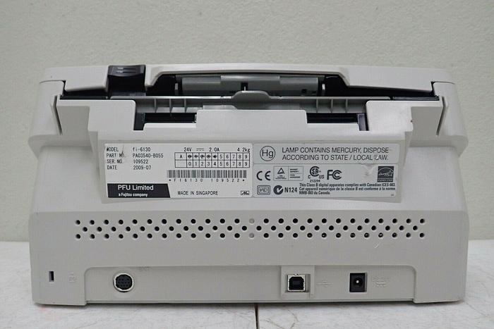 Used Fujitsu Model fi-6130 Document Scanner w/ Stacker Output Tray