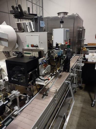 Used Used LSI Pressure Sensitive Labeler model 1300S with Zebra Print and Apply model 170PAX4.