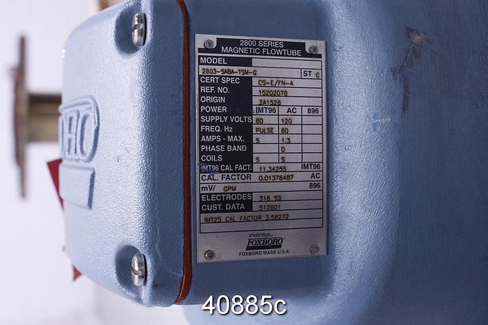 Unused Foxboro 2800 Series 3" Magnetic Flow Tube #40885