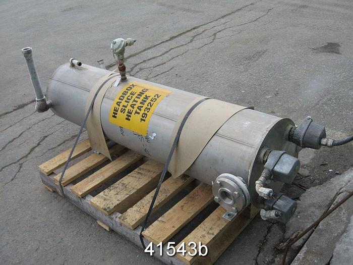Used Headbox Slice Heating Tank 50 Gal, 63" Height, 15.750" Diameter #41543