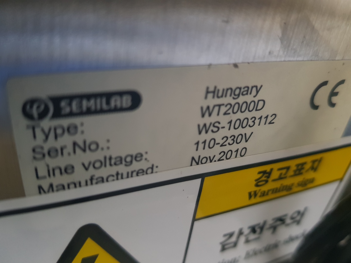 Used 2010 SEMILAB WT-2000D