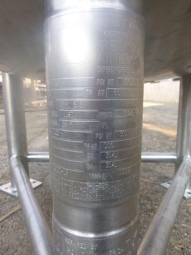 Used Reactor, 158 Gallon, 316L S/st, Jkt, 50 PSI, Precision B #S744225