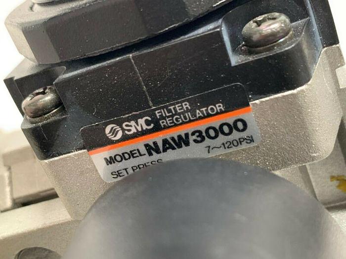 Used SMC NAW3000 Filter Regulator & NVHS3000 Valve w/ Pressure Gauges & 1" Fittings