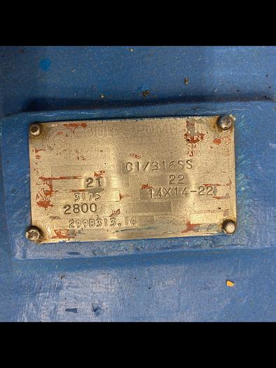 Used Goulds 3175 14x14x22 Pump, Stainless Steel Casing #43747