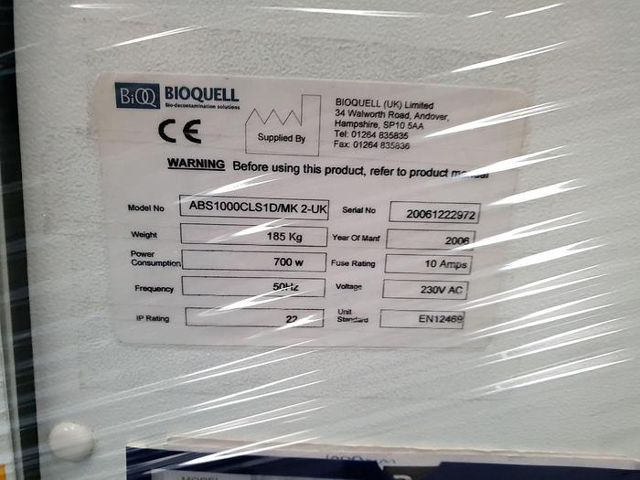 Used Bioquell Microflow ABS1 Safety Cabinet