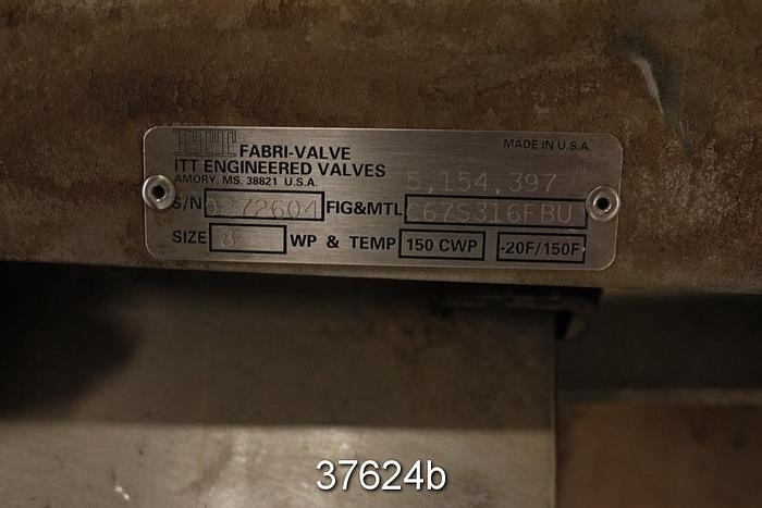 Used Fabri 8" Hand Operated Knife Gate Valve #37624