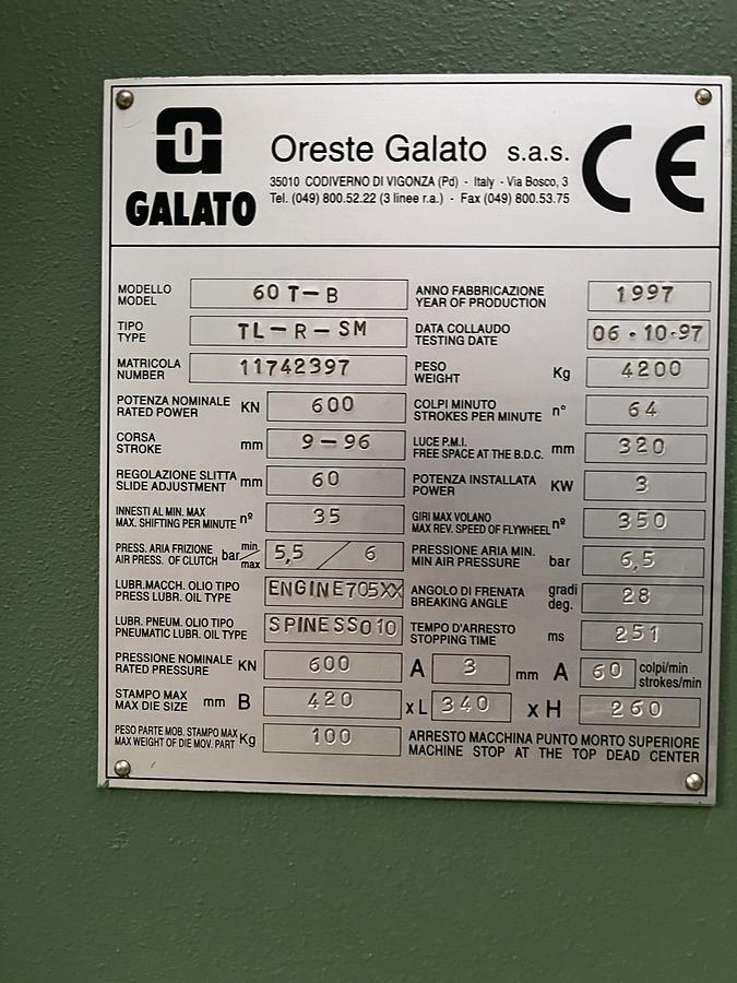 Ricondizionato GALATO T60CE - 1997