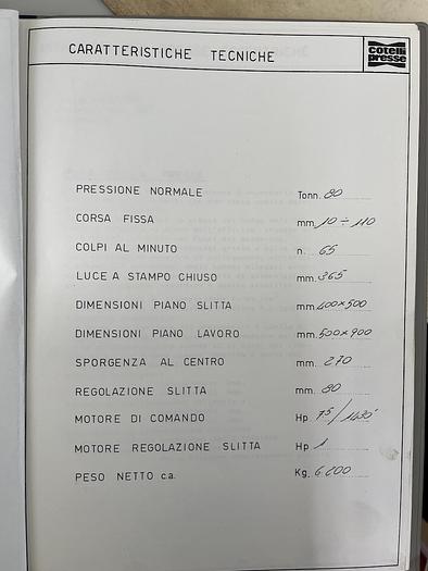 Refurbished COTELLI P 80 FRL