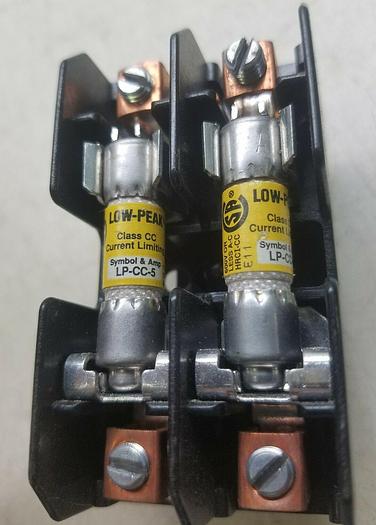 Used BUSS BC6032B FUSE BLOCK w/ TWO FUSES (LP-CC-15)