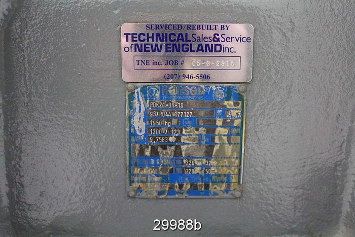 Used Hansen RDK21-BN-10 Gearbox #29988