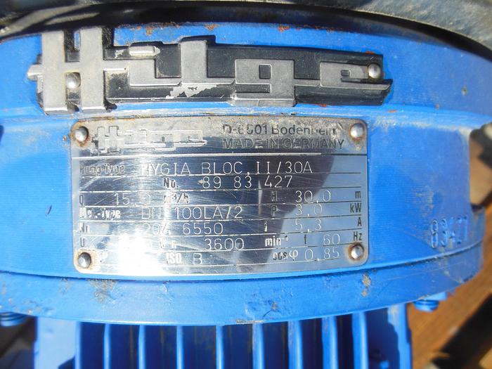 Used Pump, Centrif., 4 HP, S/st, Hilge (2) #S742539